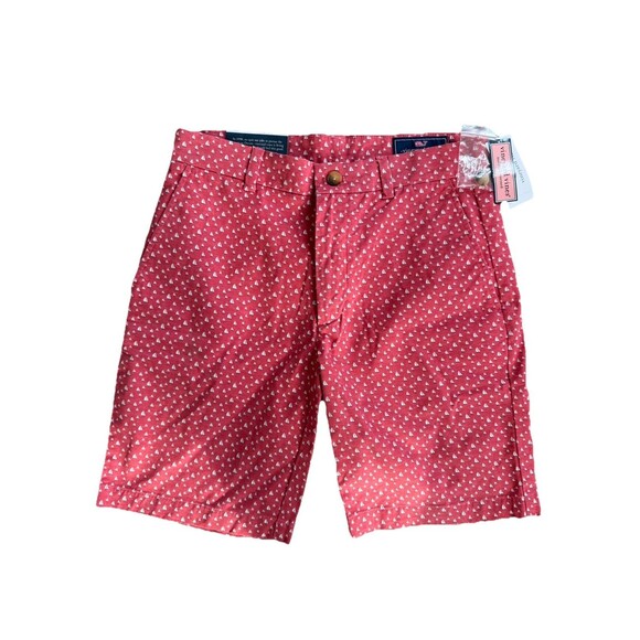 Men’s Vineyard Vines Sailboat Jetty Red Breaker Shorts Size 30” Inseam 9” NWT - Picture 1 of 5